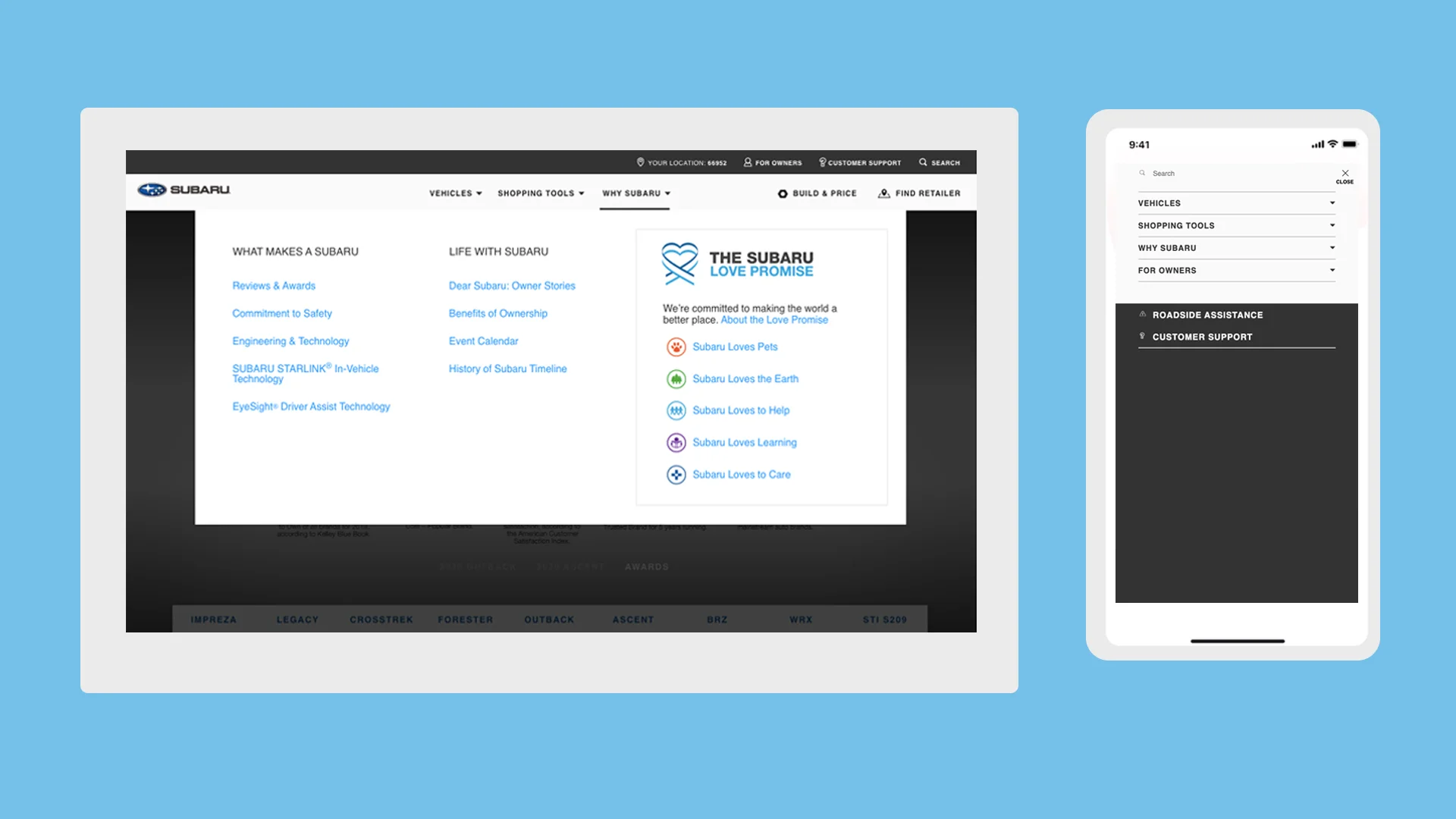 Subaru Global Site Redesign